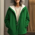 thumbnail image 7 of jtjvou Winter Warm Fleece Lined Jackets for Women Plain Color Jacket with Pocket Button Coats Outerwear Green L, 7 of 7