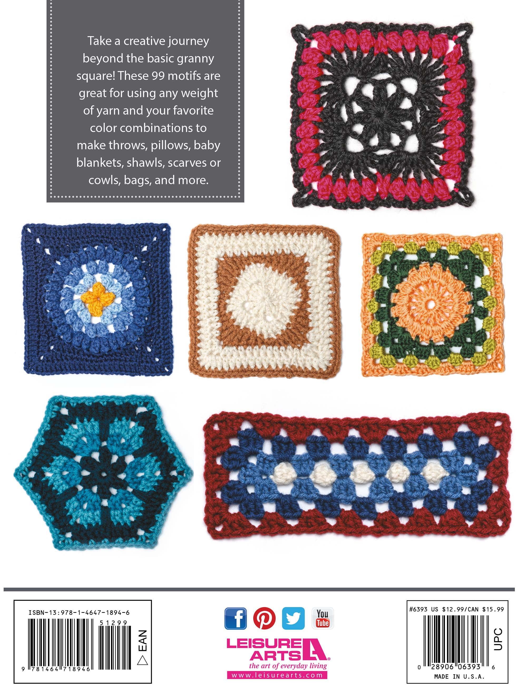  LEISURE ARTS Granny Squares Bk, None : Arts, Crafts