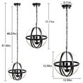 thumbnail image 5 of DingLiLighting 3-Light Industrial Globe Pendant Lighting Fixture, Flexible Chandelier Hanging, Rustic Flush Mount Pendant Lamp, E12 Base Golden, 5 of 7