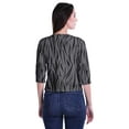 thumbnail image 3 of Moomaya Printed Keyhole Neck Ring Top Casual 3/4th Sleeve Tees Tank Tunic Top, 3 of 5