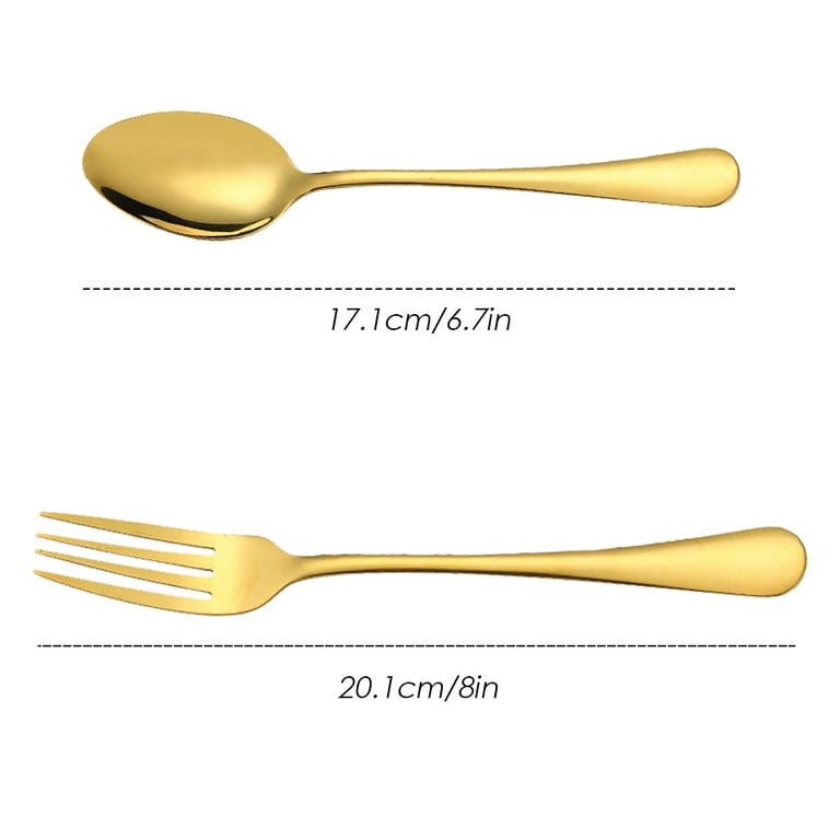 findTop 12 Piece Cutlery Set: Gold Plated Stainless Steel Forks