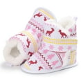 thumbnail image 4 of Christmas Snowflake Print Baby Girls Boys Soft Booties Snow Boots Toddler Warming Shoes, 4 of 8