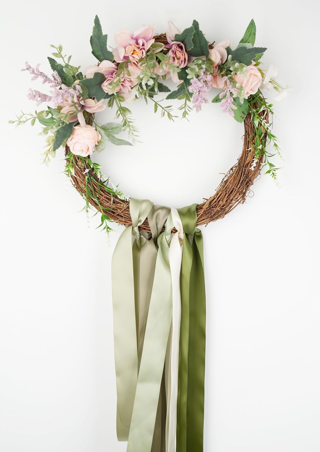 Sage Green Satin Ribbon - 1.5 Inch Double Face, 6 Rolls, 30 Yards - Perfect for Weddings, Crafts, Gift Wrapping & Hair Bows