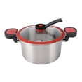 thumbnail image 2 of Pressure Cooker Stainless Steel,Pressure Pot Thickened Pressure Canner with Release Valve Canning Cooker Pot Stove Top  Fast Cooking Compatible with Gas Induction Cooker, 2 of 7