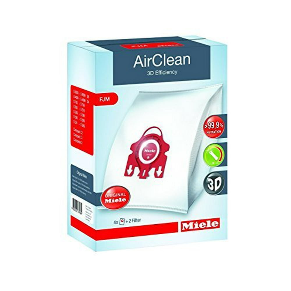 2 X Miele 10123220 AirClean 3D Efficiency Dust Bag, Type FJM, 4 Bags