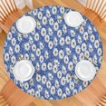 thumbnail image 2 of Blue Daisy Flower Pattern Round Fitted Tablecloth with Elastic Edge,Dining Table Cover Waterproof,Outdoor Round Tablecloth for Camping,Dining,Indoor and Outdoor, 2 of 7