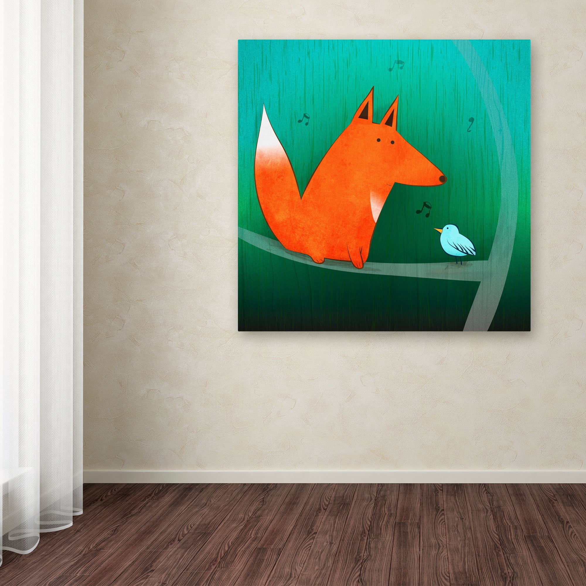 Trademark Fine Art "Fox in Tree" Canvas Art by Carla Martell