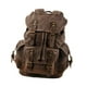 thumbnail image 1 of Mochila de lona, mochila informal para exteriores con correas de hombro ajustables, mochila de viaje para adultos, mochila para acampar y hacer mochil Café de color oscuro, 1 of 8