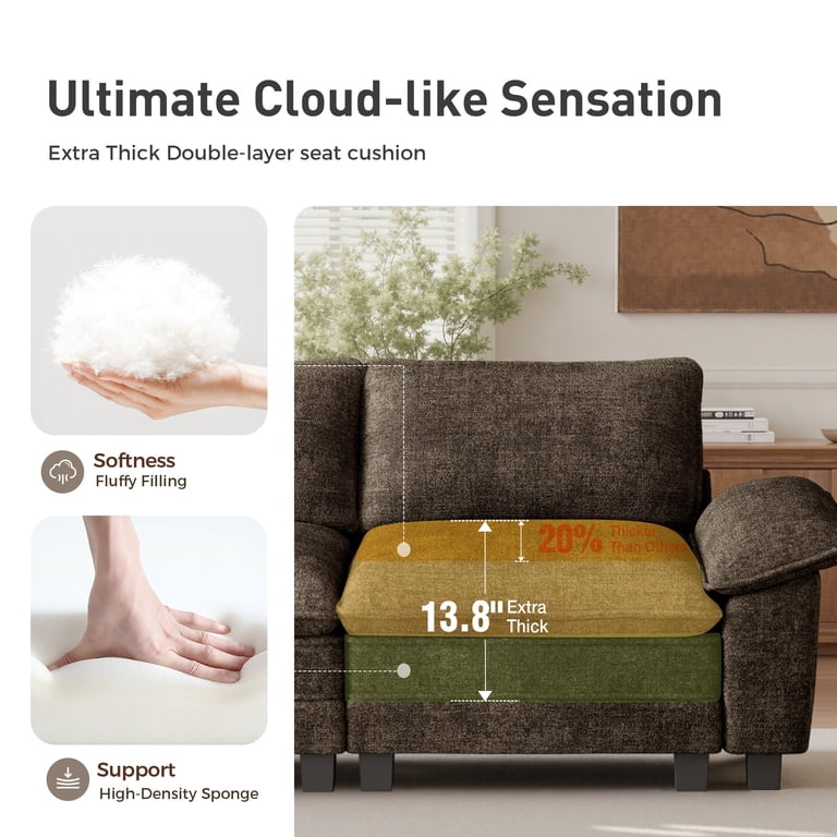 Sophia&William 3-Seat Modular Sectional Sofa Sets, Oversized