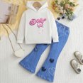 thumbnail image 2 of Gibobby Baby Kids Little Girl 2Pcs Fall Outfits 6 12 24 Months 2T 3T 4T 5T Long Sleeve Floral Print Pullover Tops + Flare Pants Set Toddler Clothes Set(3-4 Years,U), 2 of 4