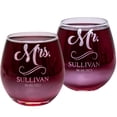 thumbnail image 1 of Juego de copas de vino para regalos con inscripciones personalizadas de Sr. y Sra., 450 ml, x2, 1 of 7