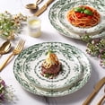 thumbnail image 3 of Vesteel 12 Pieces Bowls and Plates Set, Floral Ceramic Dinnerware Set for 4, Porcelain Tableware Dishes Set for Kitchen, Dining, Microwave & Dishwasher Safe, Vintage Green, 3 of 10