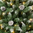 thumbnail image 4 of 6 ft. Pre-Lit Artificial Oakley Hills Snow Christmas Tree, Green, Pinecones, 250 Warm White LED Lights, Includes Stand, 4 of 6
