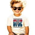 thumbnail image 3 of Trendy American Dude Shirt for Youth and Toddler Boys Lightning Bolt Patriotic Tee Natural Shirt 18 Months, 3 of 5