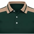 thumbnail image 5 of Daiosportswear Color Block Shirt for Men Turn-Down Collar Short Sleeve T-Shirts Summer Casual Athletic Tops Slim Golf Tee Green M(M), 5 of 5