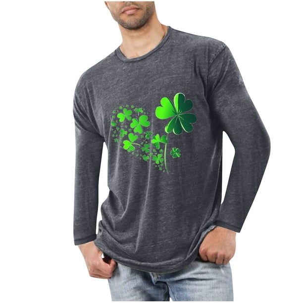 Blusas y camisas de manga larga con cuello redondo para hombre, deportivas, fitness, hogar, pijamas navideños estampados, camiseta de manga larga con cuello redondo, blusa de poliéster para hombre