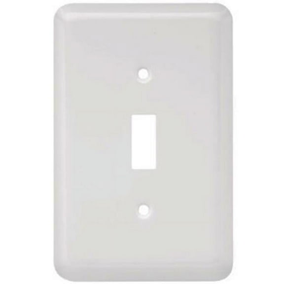 Liberty Hardware W10245-W-U White Stamped 1 Gang Toggle Wall Plate