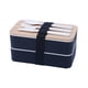thumbnail image 1 of Fiambrera Bento con 3 cubiertos - Fiambrera estilo japonés a prueba de fugas para la escuela y el trabajo, libre de BPA - Caja con tapa de bambú para transporte de alimentos kaili Sencillez, 1 of 4