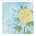 thumbnail image 3 of Ambesonne Flower Shower Curtain, Romantic Chrysanthemum, 69"Wx84"L, Pale Yellow Olive Green, 3 of 3