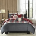 thumbnail image 6 of Home Essence Warren 6 Piece Herringbone Duvet Cover Set, King, Red, 6 of 8
