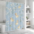 thumbnail image 5 of White Daisy Shower Curtain Set - Extra Long 72" x 96" Washable Bathtub Curtain with 12 Hooks, Spring Floral Duck Greenery Blue Waterproof Fabric Stall Shower Curtains for Bathroom/Bathtub Décor, 5 of 6
