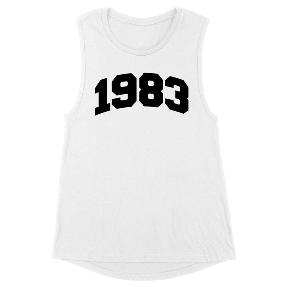 1983 College Style Women's Muscle Tank Large White