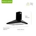 thumbnail image 2 of Campana para cocina de pared piramidal 90 cm Acero Inoxidable, 3 Velocidades, Doble Filtro de malla lavable y Filtro de carbón activado, Luz LED, Extrae y Purifica Negro AVERA CEP90N, 2 of 10