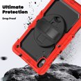 thumbnail image 3 of For Lenovo Tab K10/M10 Plus (2nd Gen) Case 10.3 inch, 360 Rotating Shockproof Cover with Stand, Screen Protector, Shoulder Strap (TB-X6C6/TB-X606), Red, 3 of 7