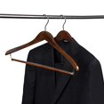 thumbnail image 3 of Quality Hangers Wooden Hangers Beautiful Sturdy Suit Coat Curved Hangers Great for Travelers Heavy Duty Hanger with Locking Bar - Retro Finish (5), 3 of 6