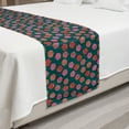 thumbnail image 2 of Floral Bed Runner, Repeating Nature Love Pattern with Blossoms of Botanical Elements, Decorative Accent Bedding Scarf for Hotels Homes and Guestrooms, King, Dark Teal and Multicolor, by Ambesonne, 2 of 2
