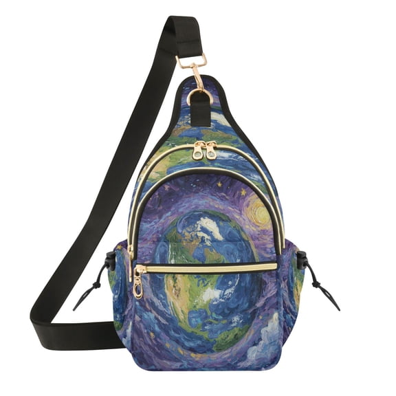 Women Crossbody Bag Fashion Starry-earth Printed Sling Bags Shoulder for Women