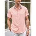 thumbnail image 3 of COOFANDY Mens Casual Dress Shirt Short Sleeve Button Up Linen Shirt Summer Clothes, 3 of 6