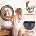 thumbnail image 2 of MODE HOME Rustic Round Wall Mirror 24 Inch, Natural Wood Frame with Black Metal Trim, Industrial Farmhouse Style Wall Mirror with Decorative Nailhead Accents for Bathroom, Living Room, or Entryway, 2 of 7