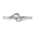thumbnail image 4 of Solid 14k White Gold Diamond heart Ring Band Size 7 (.017 cttw.), 4 of 6