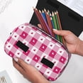 thumbnail image 6 of Kdxio Plaid Heart for Double Compartment Pen Case Oxford Organizer with Zipper Pockets for Students Artists, 6 of 7