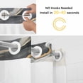 thumbnail image 5 of Grey Ombre Marble No Hook Shower Curtain Waterproof, Bathroom Curtains with Snap in Liners and See Through Top Window, Abstract Modern Art Hotel Style Bathtub Curtains Shower 36"Wx78"L, 5 of 8
