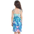 thumbnail image 2 of YEAHDOR Kids Girls Summer Bohemian Vacation Beach Dress Flower Sundress with Necklace Blue 130, 2 of 7
