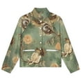 thumbnail image 4 of Jackets for Women Winter Coat Jackets Flannel Stand Collar Jacket(Elegant Roses Gold Feathers Design,Size:S-4XL), 4 of 7