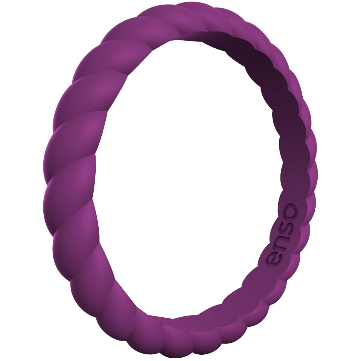 Enso Rings Braided Stackables Silicone Ring - Plum - 4