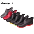 thumbnail image 4 of Comemore Women Winter Rubber Boots PVC Water Shoes Fashion Men Rain Shoe Autumn Warm Kitchen Work Boots Big Size 44 45, 4 of 5