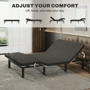 FitStand S2 Adjustable Bed Frame, 600 lbs Load Capacity, Adjustable Bed Legs, Oxford Fabric Bedspread, Wired Remote, Whisper-Quiet Durable Motor & Mattress Holder, Easy 3-Step Assembly, Queen