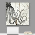 thumbnail image 2 of wall26 Canvas Print Wall Art Wood Ring Effect Cartoon Octopus Animals Wildlife Wood Panels Modern Art Farmhouse/Country Expressive Multicolor Warm for Living Room, Bedroom, Office - 16"x16", 2 of 5