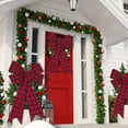 thumbnail image 5 of Guvpev Christmas Bows, 16x24 in Large Christmas Tree Bows, Black & Red Buffalo Plaid Velvet Bows for Christmas Tree Decorations Xmas Holiday Party Decor Supplies for Fence Railing Stairs Front Door, 5 of 16