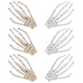 thumbnail image 1 of Miangastore 6 Pcs Pinces à Cheveux Main Squelette Halloween avec Strass pour Filles, 1 of 9