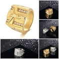 thumbnail image 2 of Anillo de cruz para hombre TUNC Chapado en oro amarillo 18 quilates, 2 of 3