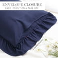 thumbnail image 6 of PiccoCasa Polyester Ruffle Pillowcases 2 Pcs with Envelope Navy Blue Standard, 6 of 7