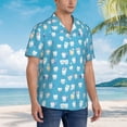 thumbnail image 2 of KLL Men's Hawaiian Shirt Short Sleeve Button Down Beach Shirts-Healthy And Ill White Teeth, 2 of 5