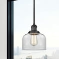 thumbnail image 2 of Innovations Lighting  Franklin Restoration Bell - 1 Light 8" Stem Hung Mini Pendant Clear/Matte Black, 2 of 3