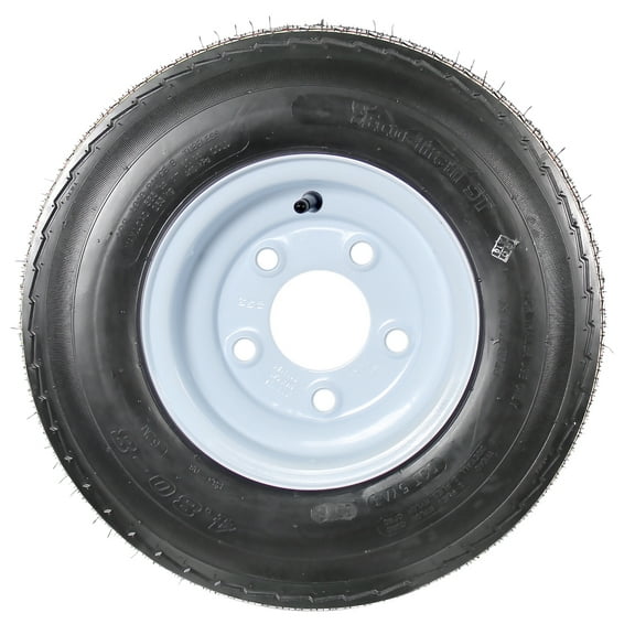 eCustomrim Trailer Tire Rim Assembly 4.80-8 480-8 Load C 8 Inch 5 Lug White Wheel