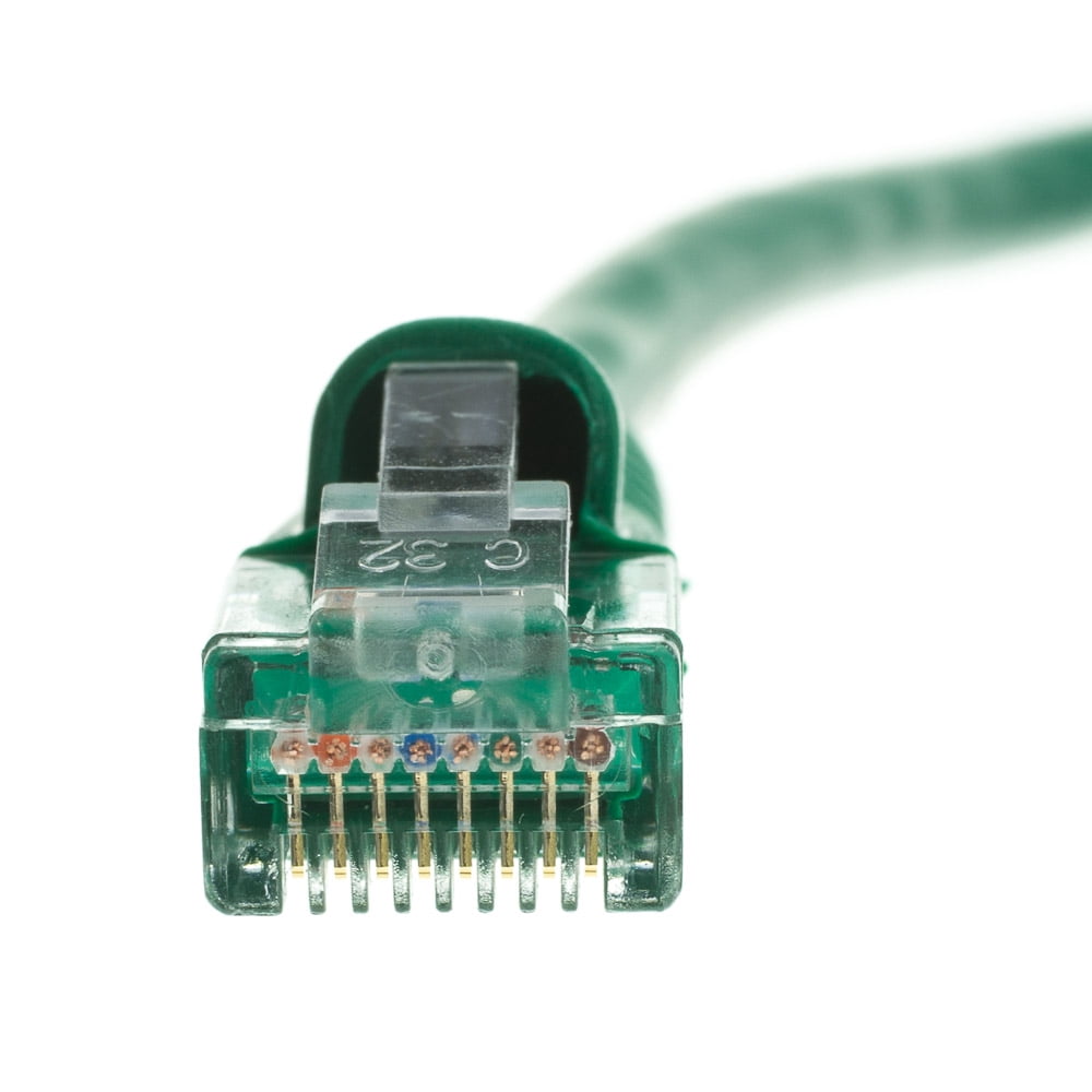 Cat6 Ethernet Cable, 24AWG, RJ45 Gold Plate Connector, ETL, 4 Pair Stranded Copper, Snagless Mold Boot Unshielded Twisted Pair (UTP) Internet Network Patch Cable, 100 Foot, Green, CableWholesale